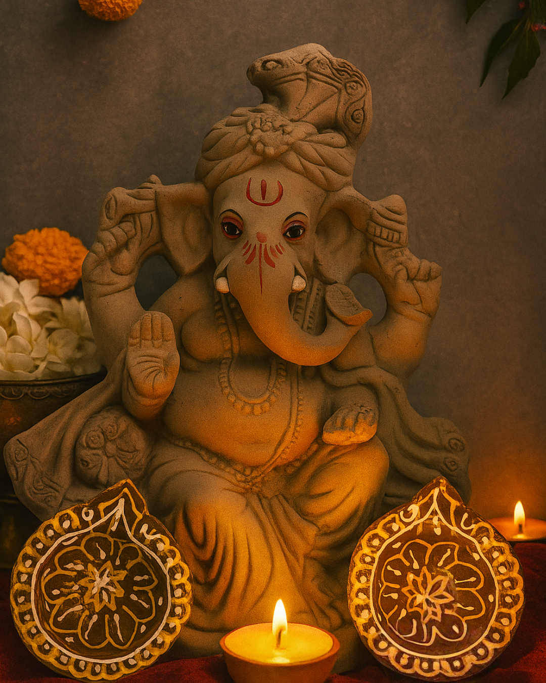 10-Inch Eco-Friendly Ganesha Idol Online for Ganesh Chaturthi ( Option-1)
