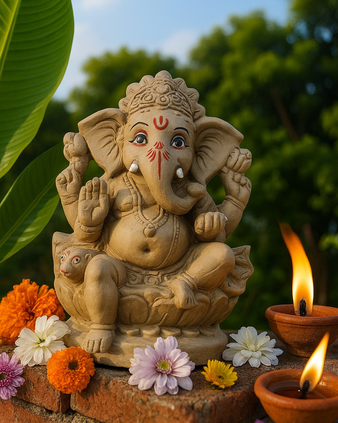 10-Inch Eco-Friendly Ganesha Idol Online for Ganesh Chaturthi ( Option-2)