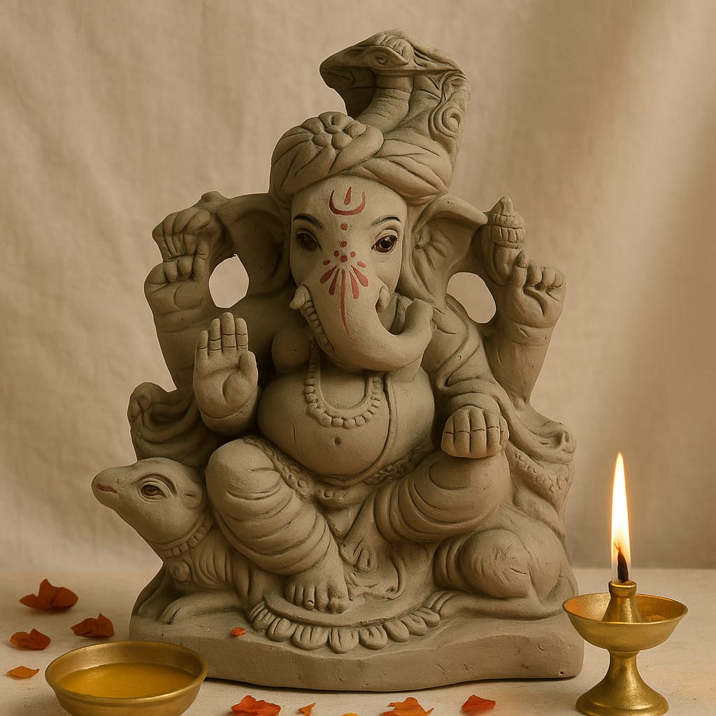10-Inch Eco-Friendly Ganesha Idol Online for Ganesh Chaturthi ( Option-3)