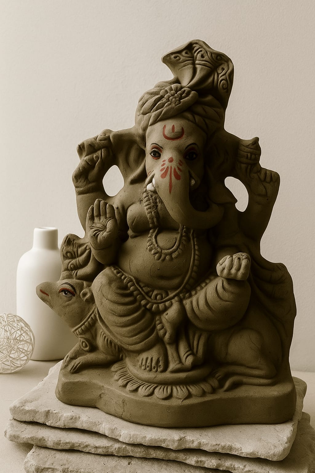 10-Inch Eco-Friendly Ganesha Idol Online for Ganesh Chaturthi ( Option-3)
