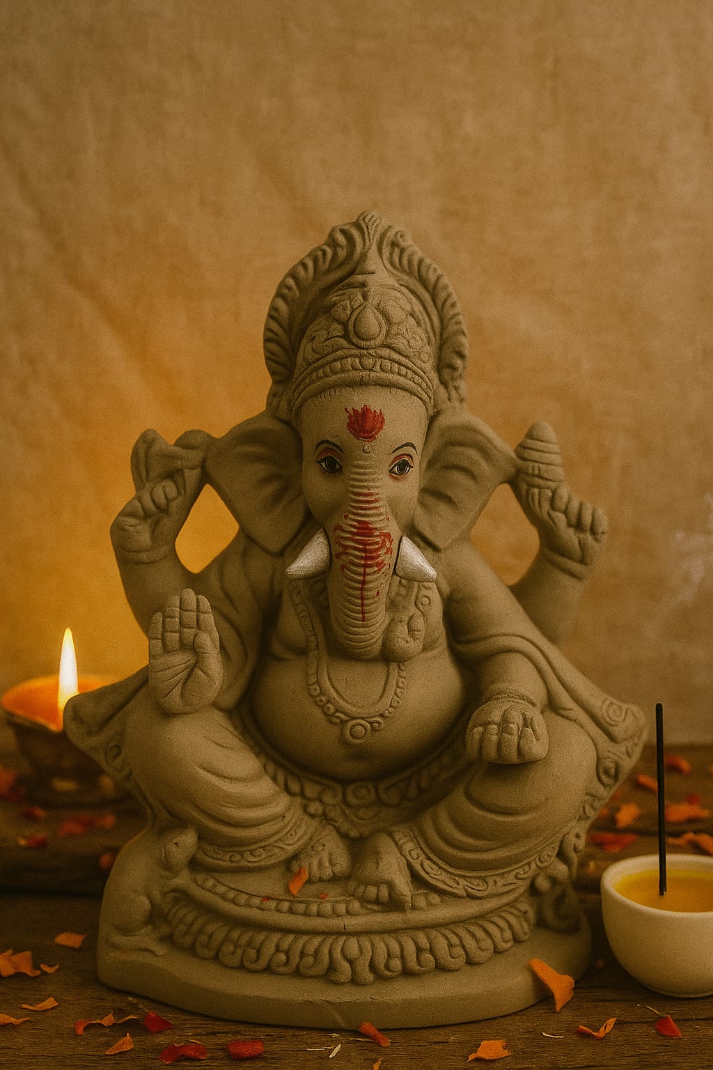 10-Inch Eco-Friendly Ganesha Idol Online for Ganesh Chaturthi ( Option-4)